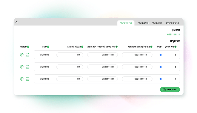 ארנק דיגיטלי חכם מערכת משלוחים