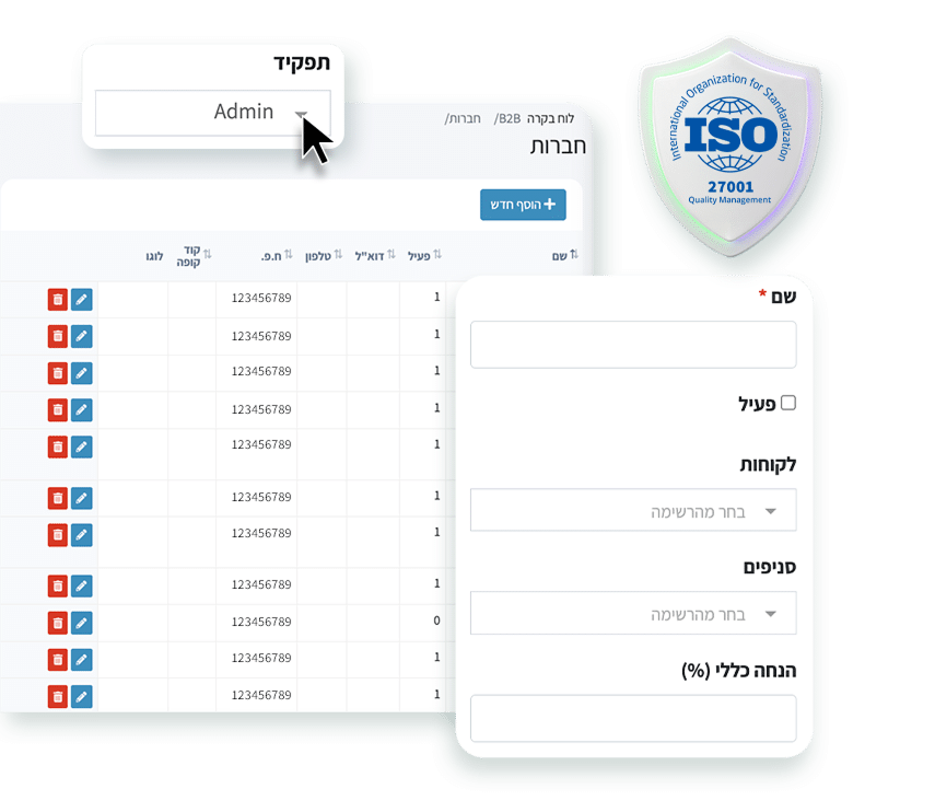 מערכת משלוחים עם תקן ISO