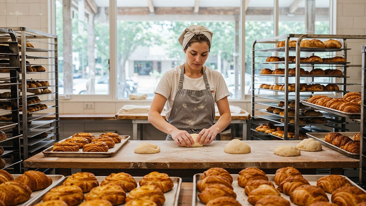 עובדת במאפייה